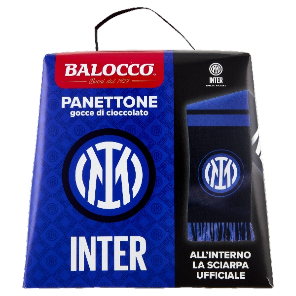BALOCCO PANETTONE DROPS OF CHOCOLATE INTER 500 GR (12 in a box)