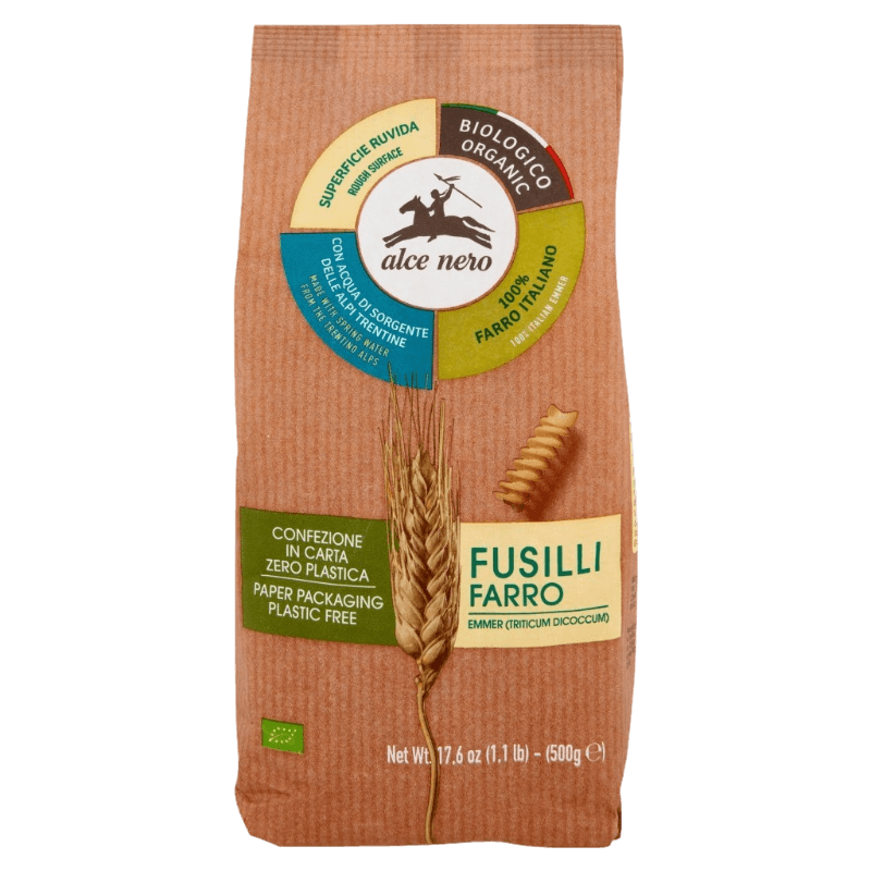 ALCENERO PASTA DI FARRO BARLEY FUSILLI 500 GR (12 in a box)