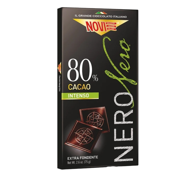 NOVI NERO NERO CHOCOLATE BAR EXTRA DARK INTENSO 80% 75 GR (20 in a box)