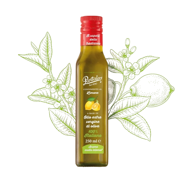 PANTALEO SEASONINGS LEMON WITH EXTRA VIRGIN OLIVE OIL 250 ML (6 in a box)