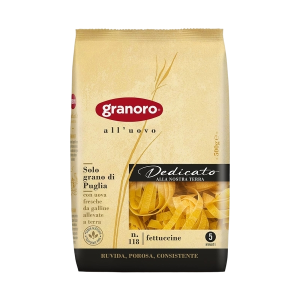 GRANORO PASTA ALL'UOVO FETTUCCINE N.118 500 GR (12 IN A BOX)