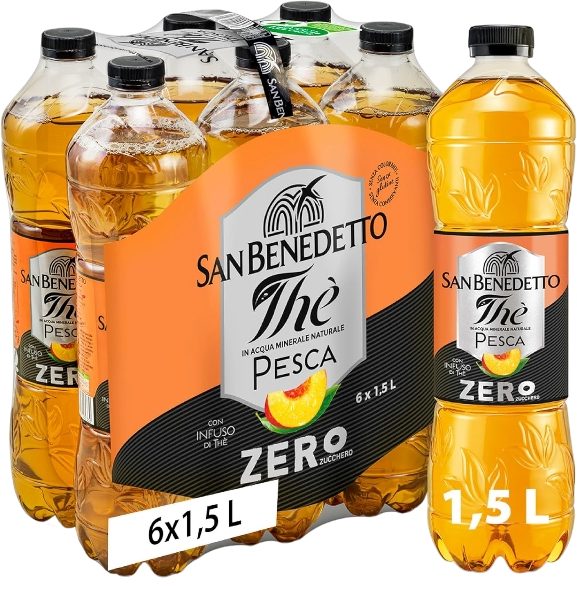 SAN BENEDETTO ZERO TEA PEACH PET 1.5 LT (6 in a box)