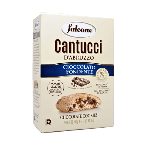 FALCONE BISCUITS CANTUCCI D'ABRUZZO COOKIES DARK CHOCOLATE 200 GR (12 in a box)