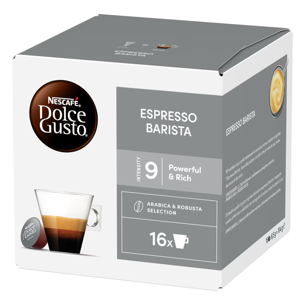 NESCAFE' COFFEE CAPSULES DOLCE GUSTO ESPRESSO BARISTA X16 104 GR (6 in a box)
