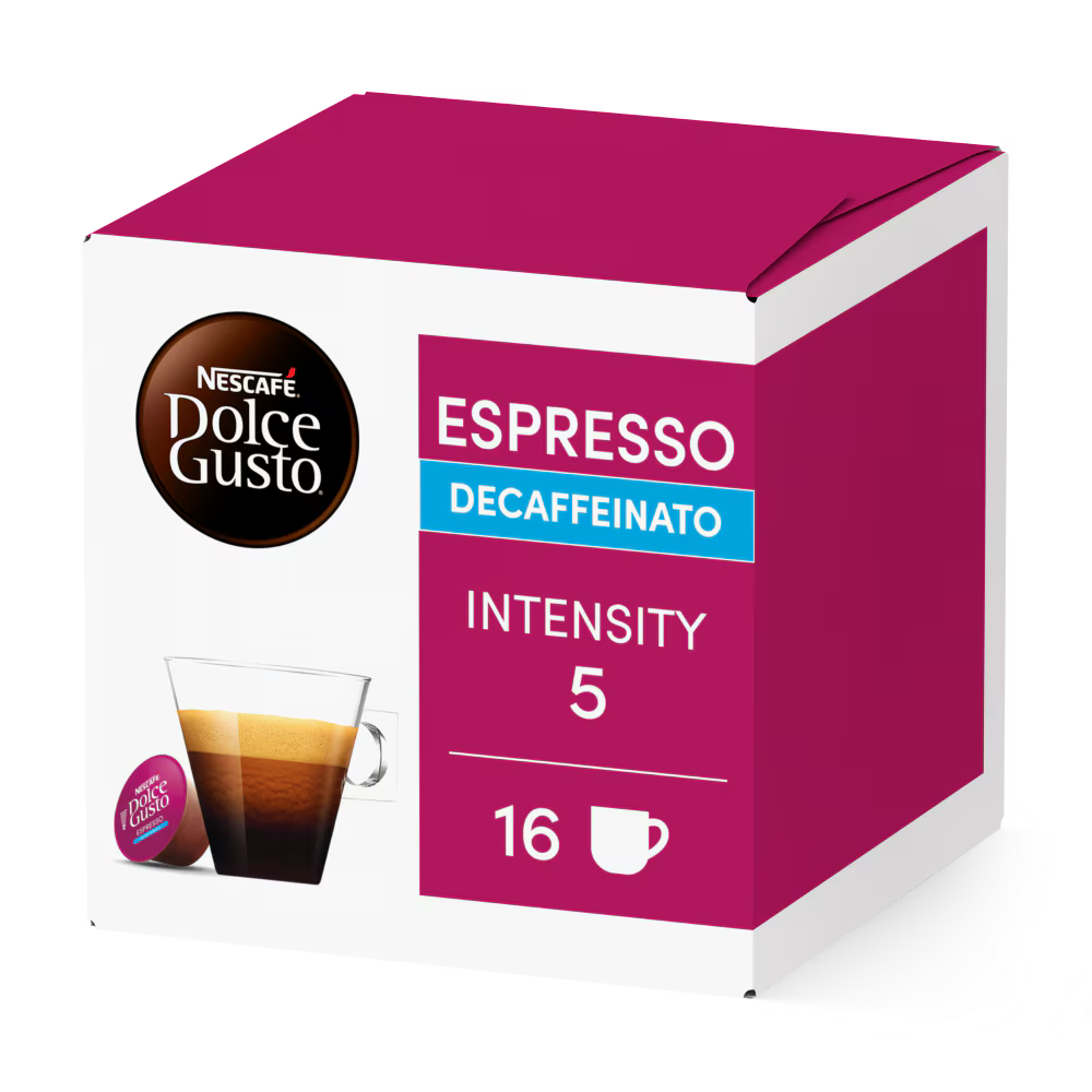 NESCAFE' COFFEE CAPSULES DOLCE GUSTO ESPRESSO DEK X16 240 GR (6 in a box)