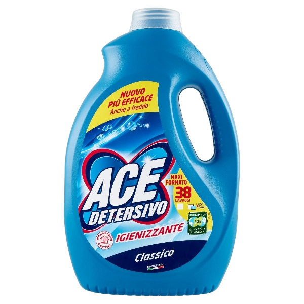 ACE LAUNDRY DETERGENT SANITISING CLASSIC 38 WASHES 1.9 LT (4 in a box)
