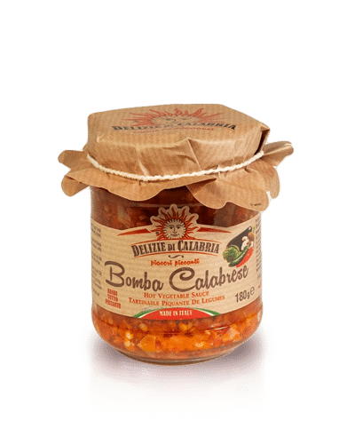DELIZIE CALABRIA SPREAD BOMBA CALABRESE HOT SPICY VEGETABLE SAUCE 180 GR (12 in a box)