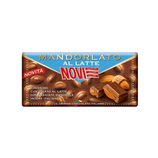 NOVI CHOCOLATE BAR MANDORLATO MILK 100 GR (20 in a box)