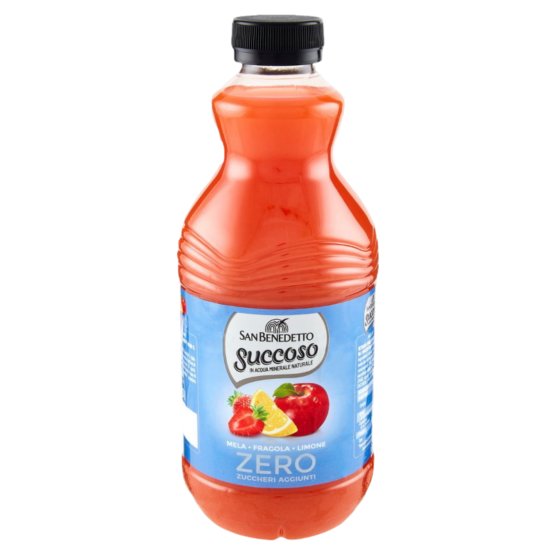 SAN BENEDETTO SUCCOSO ZERO APPLE STRAWBERRY AND LEMON PET 900 ML (6 in a box)