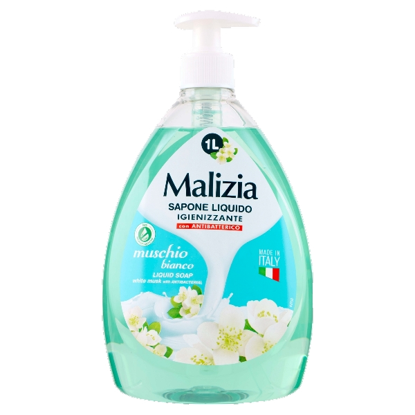 MALIZIA SOAP LIQUID SANITISING WHITE MUSK 1 LT (9 in a box)