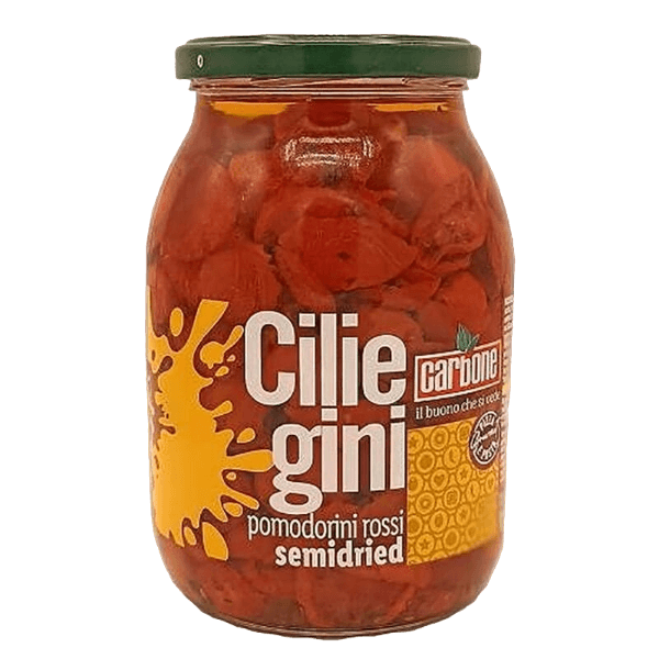 CARBONE TOMATOES CILIEGINI RED SEMIDRIED IN OIL JAR 950 GR (6 in a box)