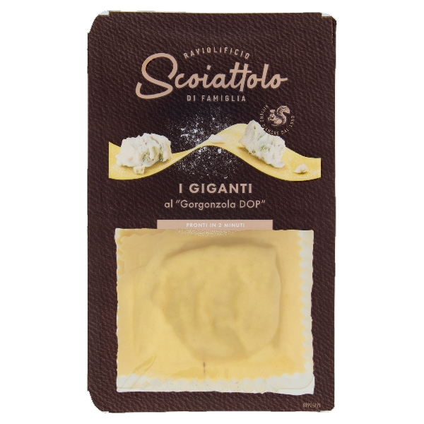 SCOIATTOLO STUFFED PASTA GIGANTI RAVIOLO WITH GORGONZOLA D.O.P. 200 GR (6 in a box)