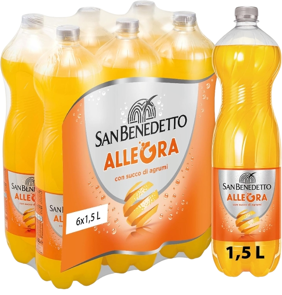 SAN BENEDETTO ALLEGRA ARANCIATA PET 1.5 LT (6 IN A BOX)