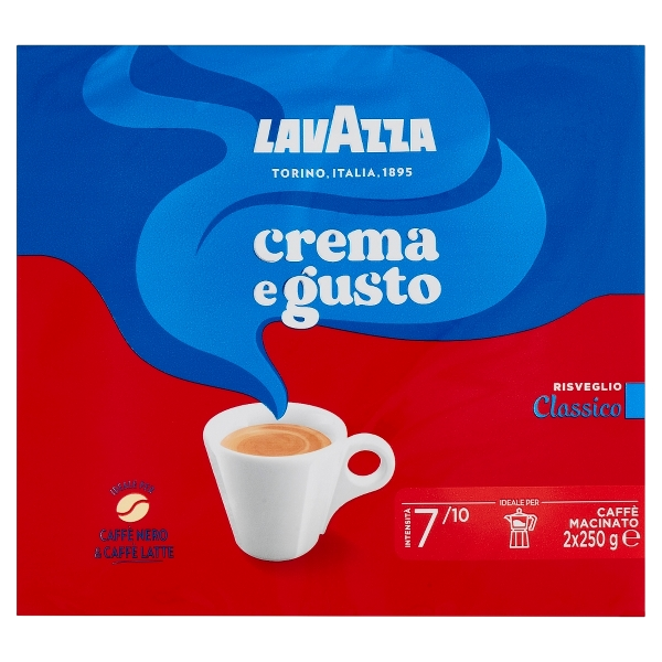 LAVAZZA COFFEE GROUND CREMA E GUSTO CLASSICO 250 GR X2 (10 in a box)