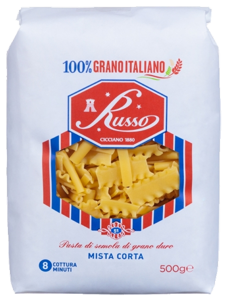 RUSSO PASTA DI SEMOLA MISTA CORTA 500 GR (20 in a box)