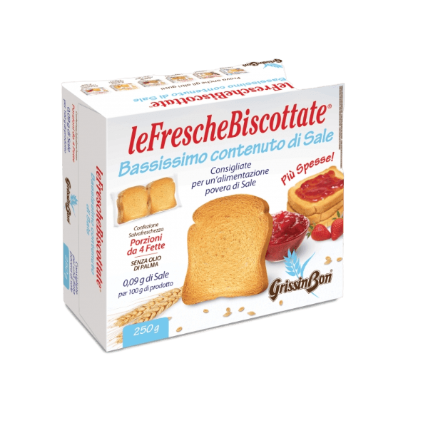 GRISSINBON BAKERY RUSKS FETTE BISCOTTATE IPOSODICHE LOW SALT X28 250 GR (12 in a box)