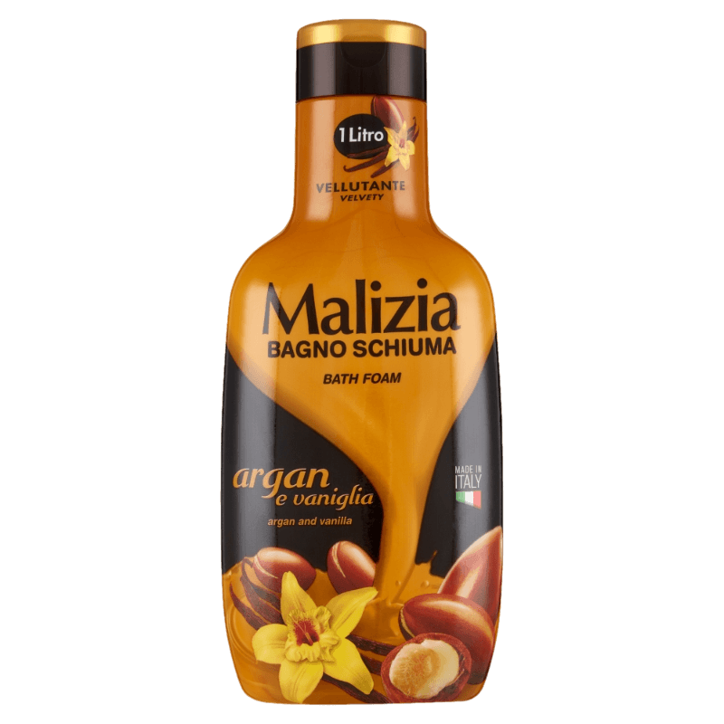 MALIZIA SHOWER BATH FOAM VELLUTANTE ARGAN 1 LT (12 in a box)