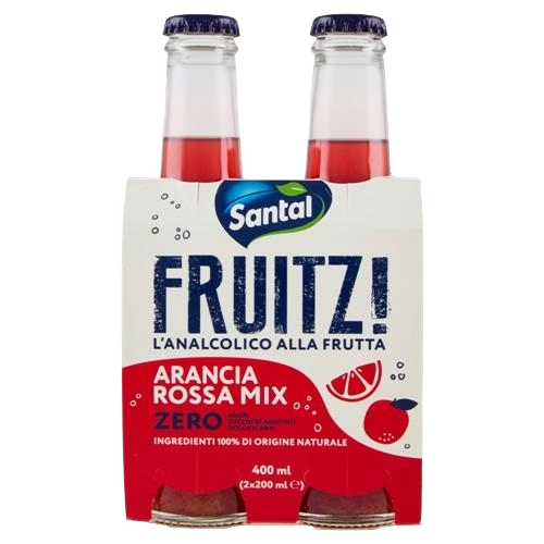 SANTAL APERITIF ZERO FRUITZ! RED ORANGE MIX GLASS 20 CL X2 (6 in a box)