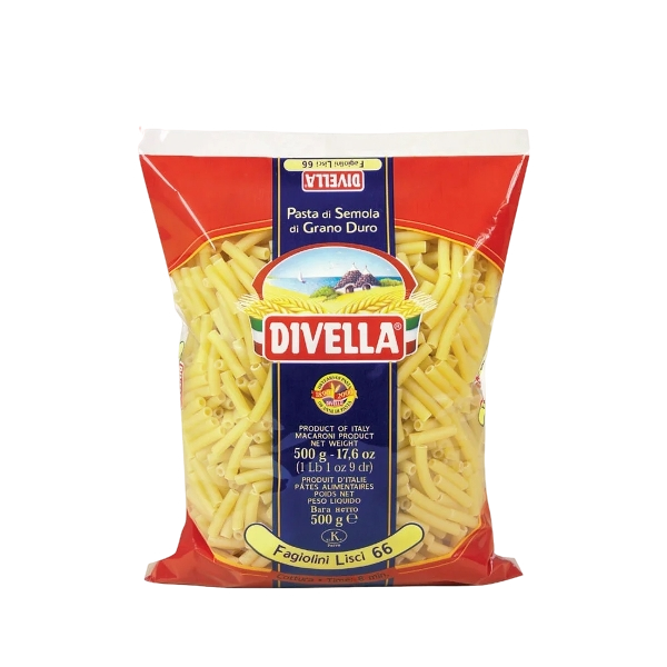 DIVELLA PASTA DI SEMOLA FAGIOLINI LISCI N.66 500 GR (24 in a box)
