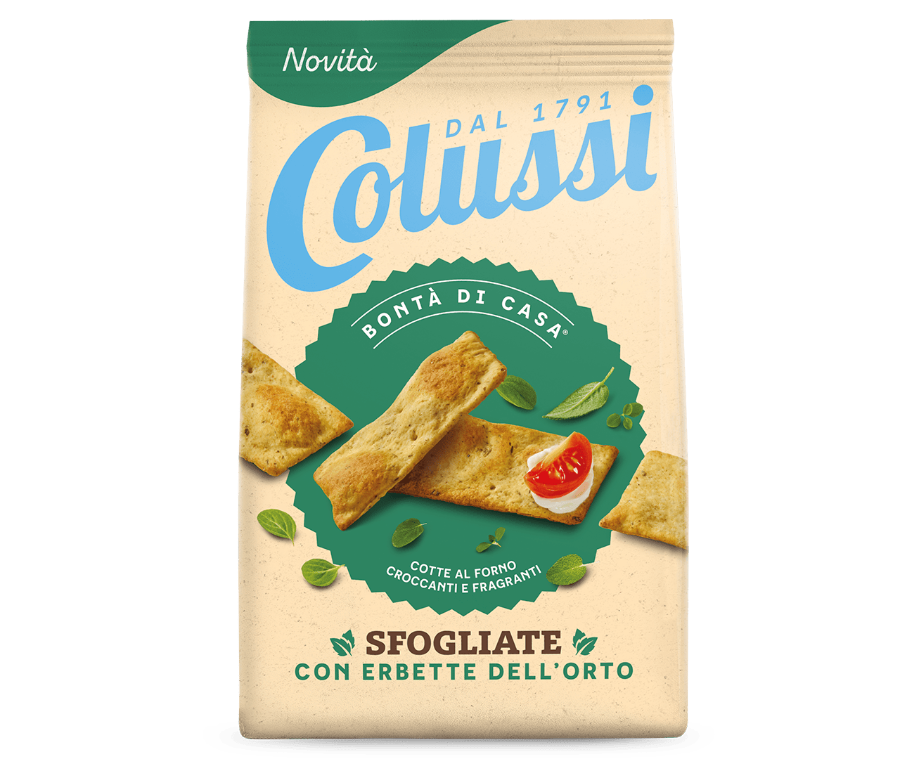 COLUSSI CRACKERS SFOGLIATE ERBETTE DELL'ORTO 170 GR (10 in a box)