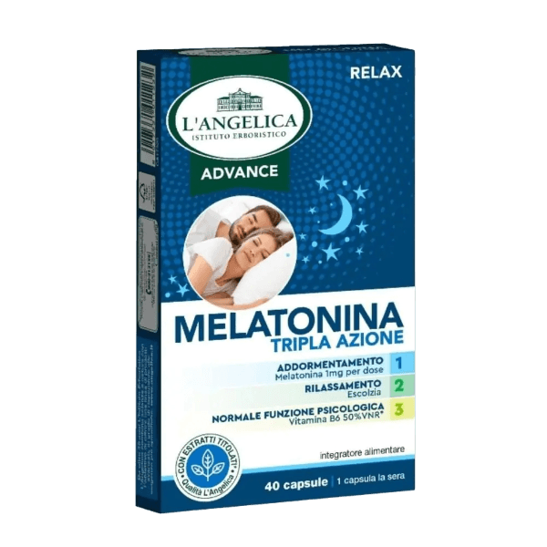 L'ANGELICA ADVANCE CAPSULES MELATONIN TRIPLE ACTION X40 (6 in a box)