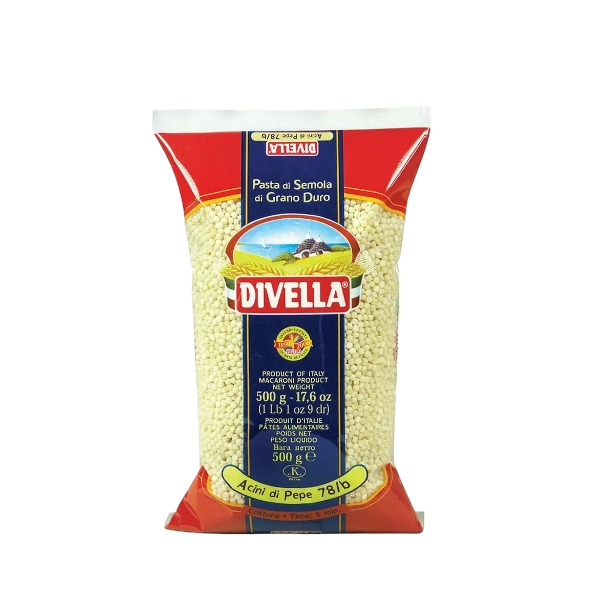 DIVELLA PASTINA DI SEMOLA ACINI DI PEPE N.78/B 500 GR (24 in a box)