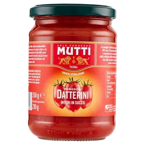 MUTTI TOMATOES DATTERINI RED WHOLE GLASS 350 GR (6 in a box)