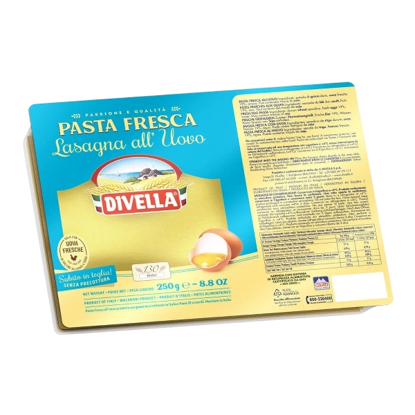 DIVELLA FRESH EGG PASTA LASAGNA 250 GR (16 in a box)