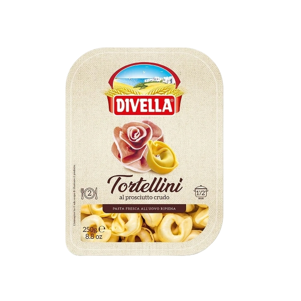 DIVELLA STUFFED PASTA TORTELLINI WITH HAM 250 GR (10 in a box)