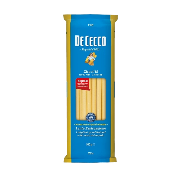 DE CECCO PASTA DI SEMOLA ZITA N.18 500 GR (24 in a box)