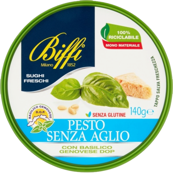 BIFFI FRESH PESTO GENOVESE WITHOUT GARLIC 140 GR (6 in a box)