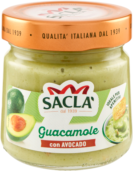 SACLA' SAUCE GUACAMOLE WITH AVOCADO GLASS 190 GR (6 in a box)