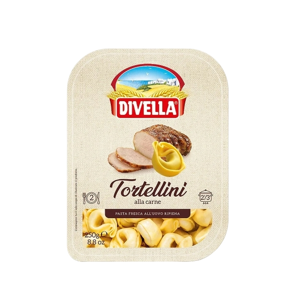 DIVELLA STUFFED PASTA TORTELLINI WITH MEAT 250 GR (8 in a box)