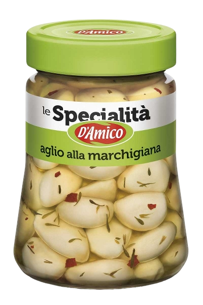 D'AMICO GARLIC MARCHIGIANA IN OIL 280 GR (8 in a box)