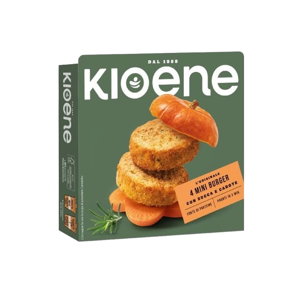 KIO ENE VEGETABLES MINI BURGER PUMPKIN AND CARROTS X4 200 GR (6 in a box)