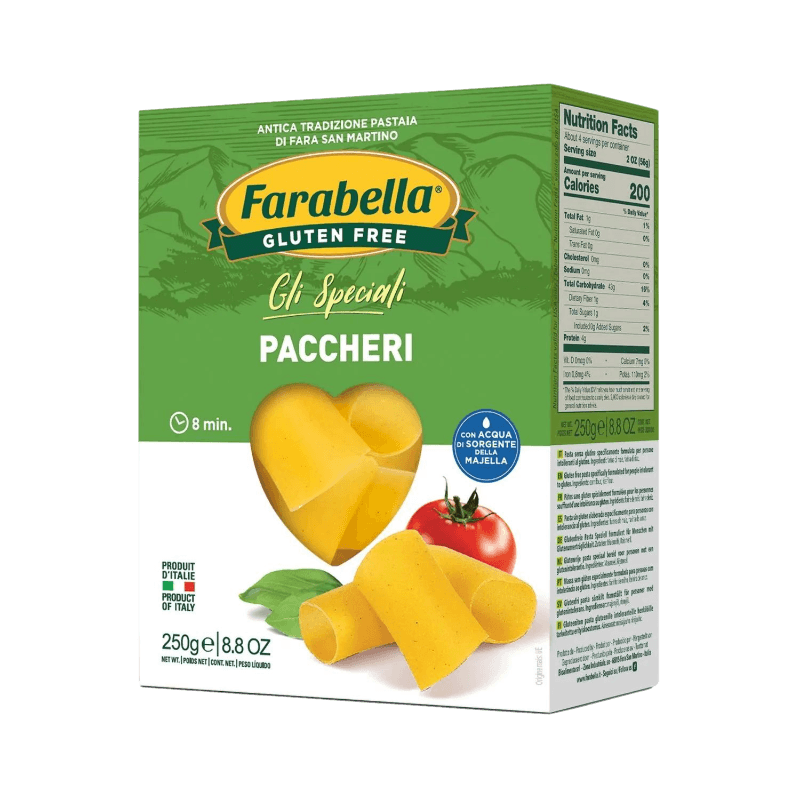 FARABELLA PASTA GLUTEN FREE PACCHERI 250 GR (8 IN A BOX)