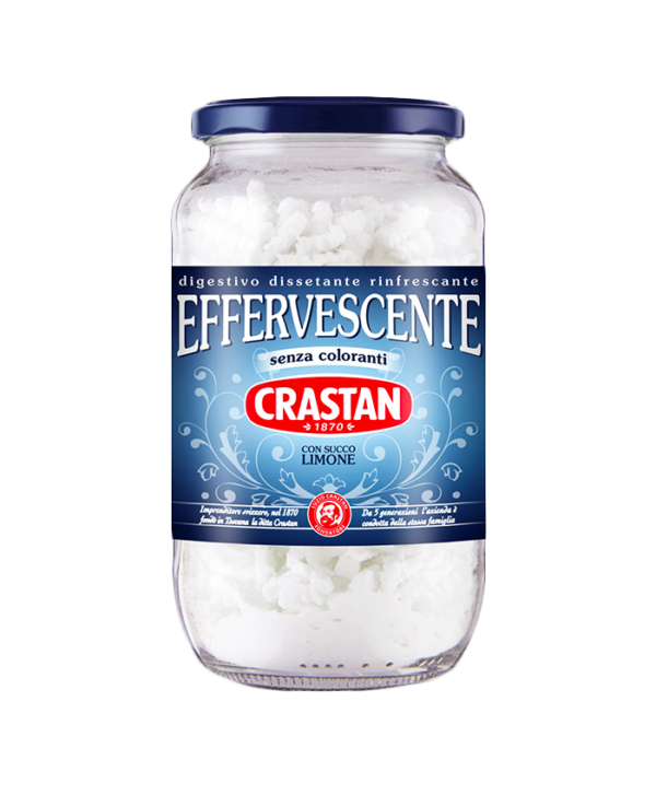 CRASTAN EFFERVESCENT DIGESTIVE WITH LEMON JUICE GLASS 250 GR (12 in a box)