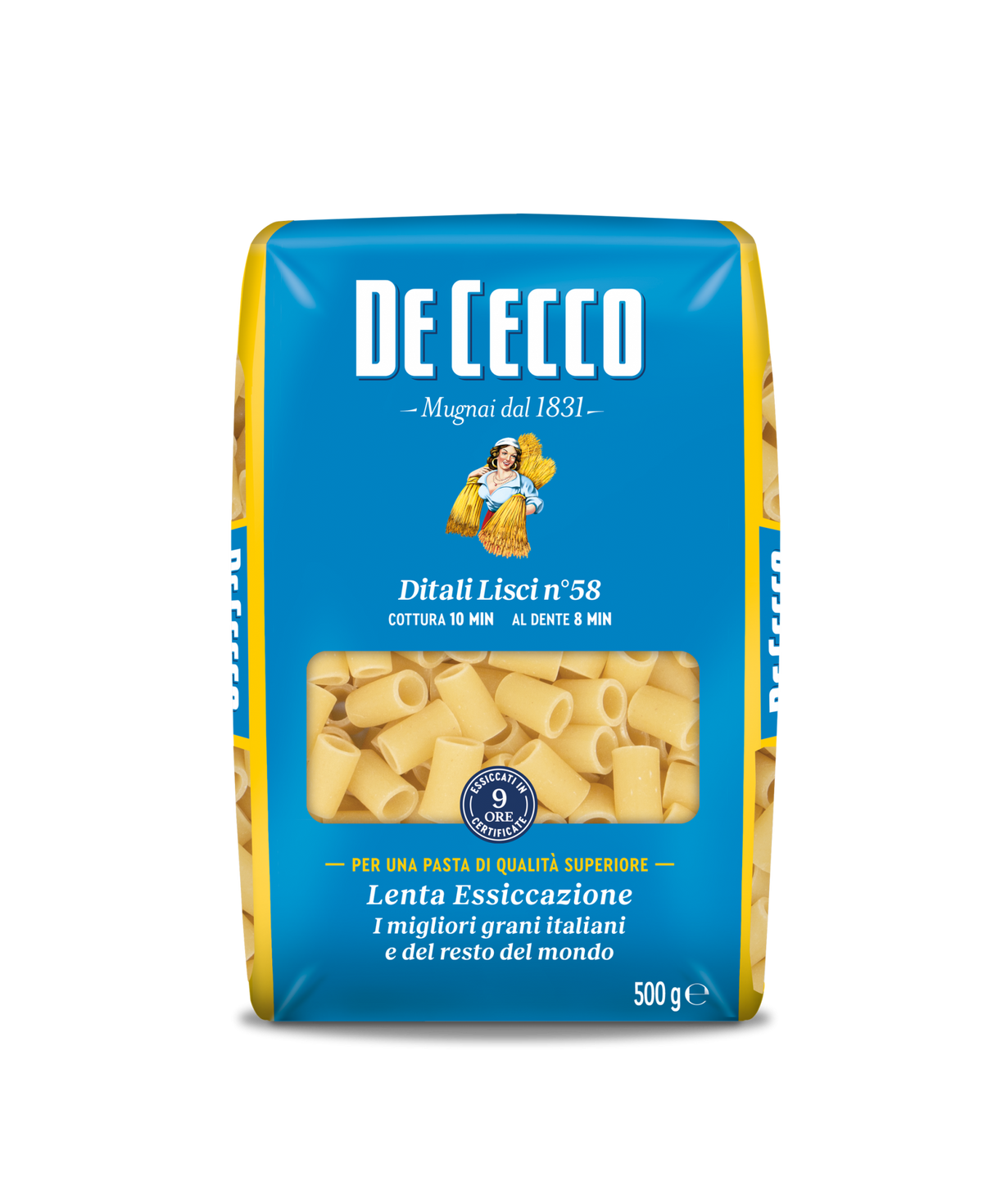 DE CECCO PASTA DI SEMOLA DITALI LISCI N.58 500 GR (24 in a box)