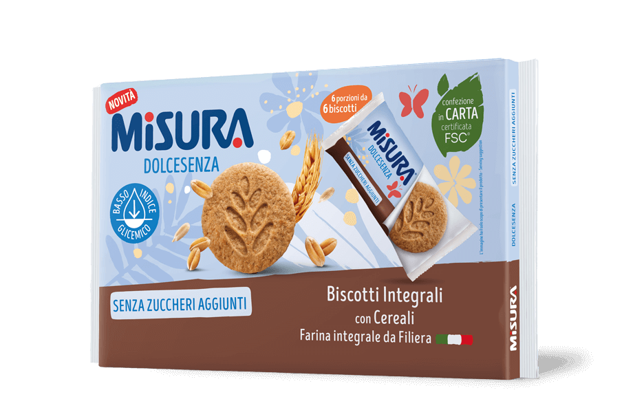 MISURA DOLCE SENZA BISCOTTI WHOLEMEAL MULTIPACK X6 280 GR (10 in a box)