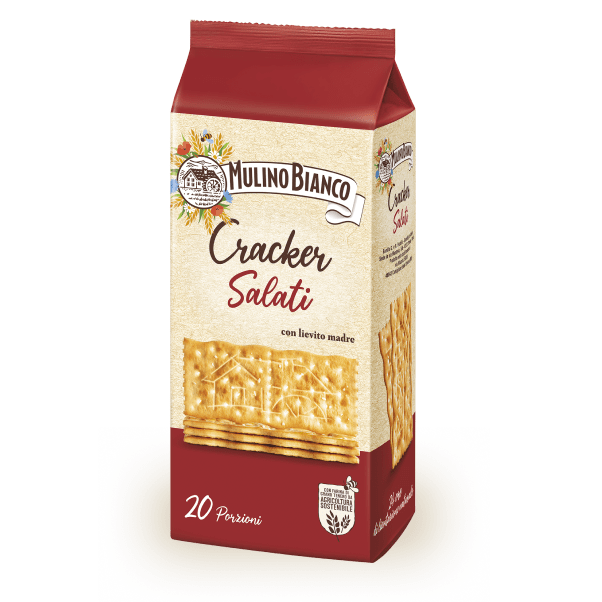 MULINO BIANCO CRACKER SFOGLIA DI GRANO RED WITH SALT X20 500 GR (9 in a box)