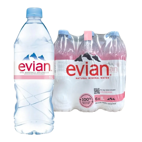 EVIAN STILL WATER PET 1 LT (6 in a box)