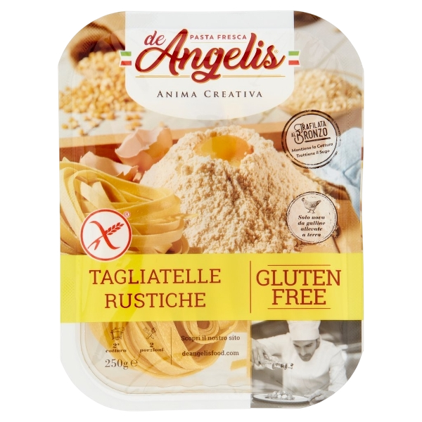 DE ANGELIS PASTA GLUTEN FREE TAGLIATELLE RUSTICHE 250 GR (8 in a box)
