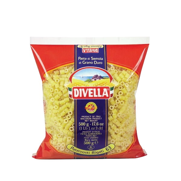 DIVELLA PASTINA DI SEMOLA PATERNOSTI RIGATI N.63 500 GR (24 in a box)