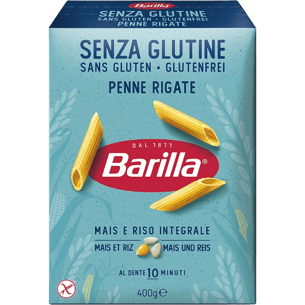 BARILLA PASTA GLUTEN FREE PENNE RIGATE 400 GR (14 in a box)