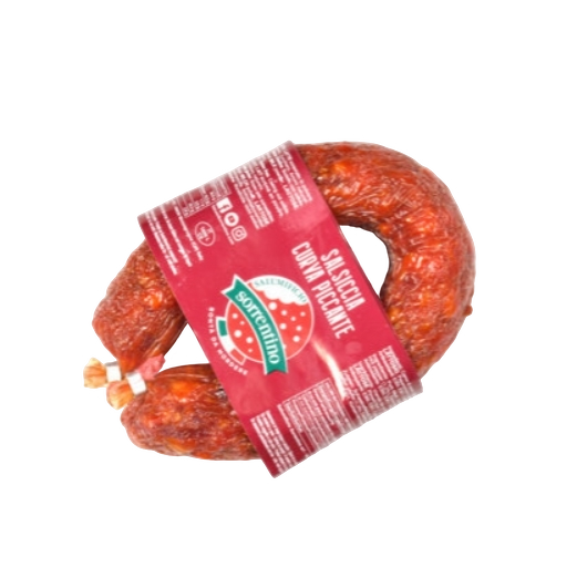 SALUMIFICIO SORRENTINO SALAME PICCANTE SALSICCIA CURVA SPICY £13.49 AL KG (APPROX. 400 GR) PROMO £12.23