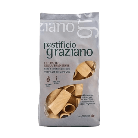 GRAZIANO PASTA DI SEMOLA PACCHERI RIGATI 500 GR (10 in a box)