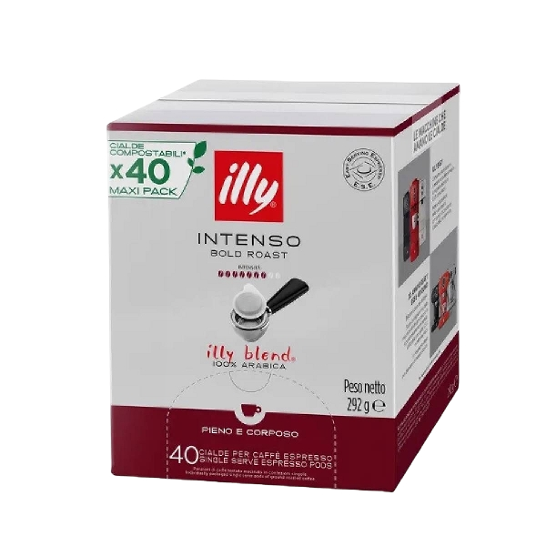 ILLY COFFEE PODS ESE 44 MM INTENSO BOLD ROAST X40 292 GR (6 in a box)