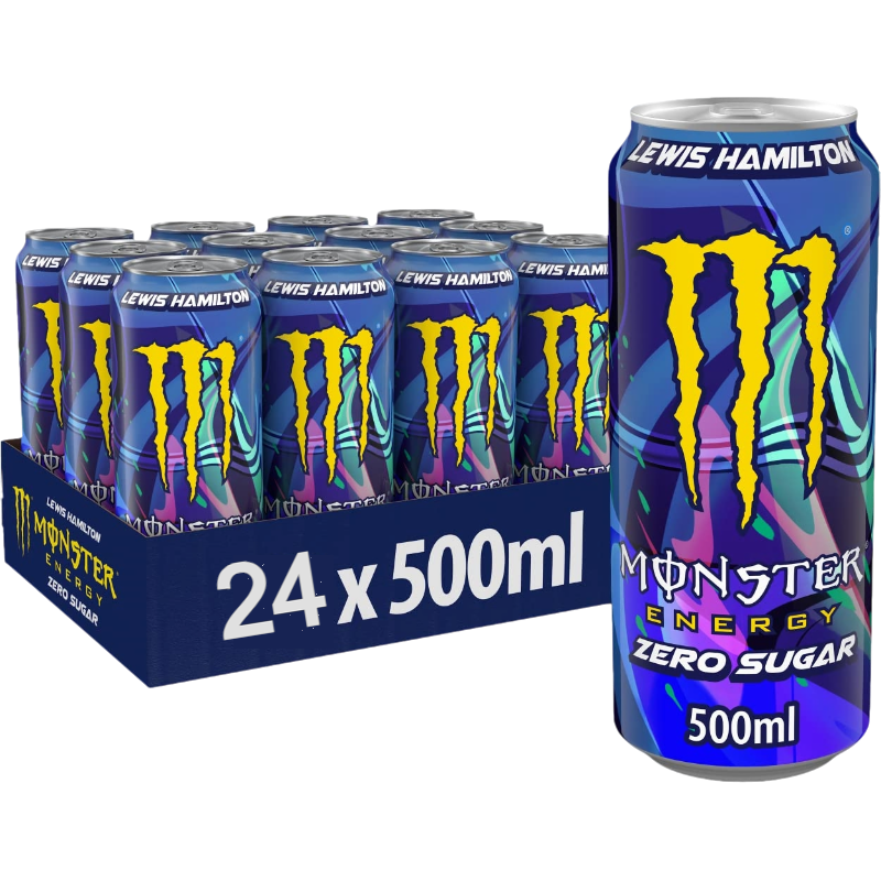 MONSTER ENERGY ZERO SUGAR LEWIS HAMILTON CANS 500 ML (24 in a box ) LIMITED EDITION