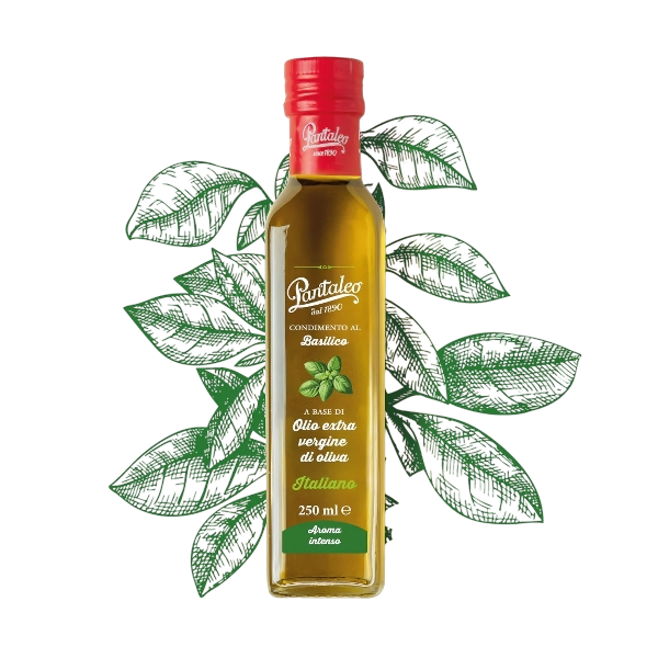 PANTALEO SEASONINGS BASIL WITH EXTRA VIRGIN OLIVE OIL 250 ML (6 in a box)