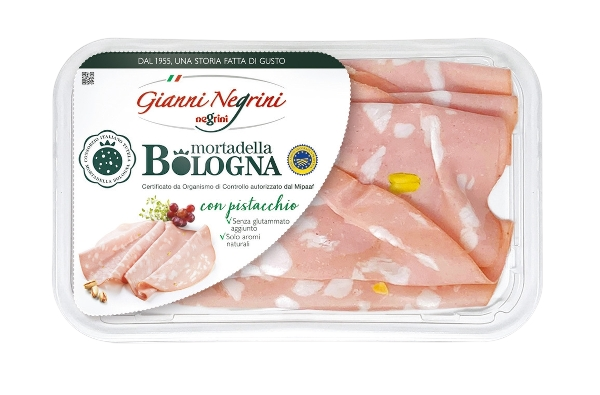 NEGRINI MORTADELLA BOLOGNA IGP WITH PISTACHIO AFFETTATO 80 GR (6 in a box)